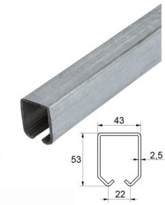 Kolejnice C - Zn – 42x54 x2,5 / 6m