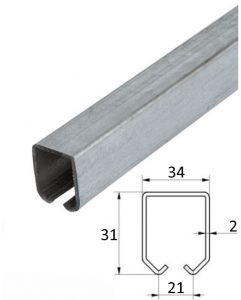 Kolejnice C - Zn – 33x34 x2,0 / 6m